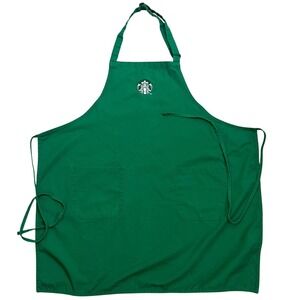 Official Starbucks Coffee Official Barista‎ Green Apron Front Pockets Tie Back